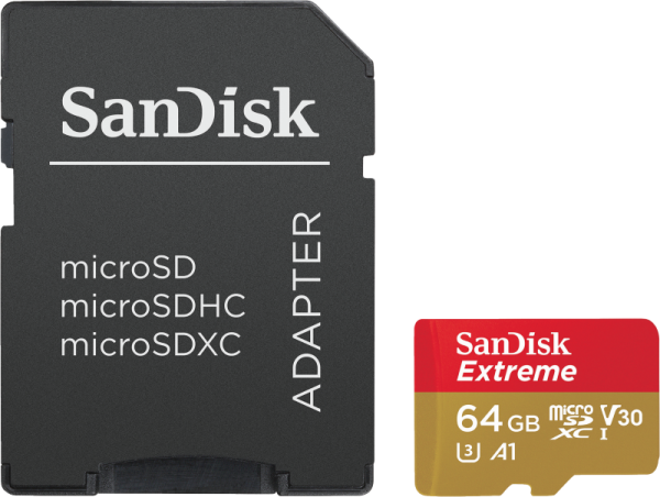 Extreme Plus microSDXC 64GB 200MB/s A2 C10 V30 UHS-I U3